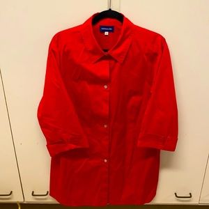 Red collared shit. Size 18